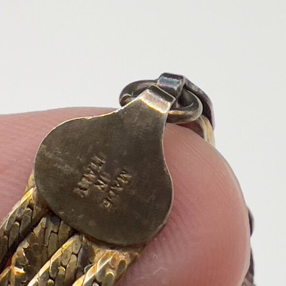 Vintage Italian Sterling SIlver Herringbone Woven Chain Necklace 18" - Picture 9 of 9